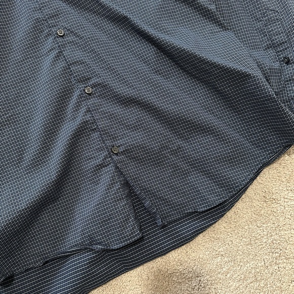 Abercrombie Men’s Long-Sleeve Performance Button-Up Shirt XXL Tall Blue Pattern - Picture 2 of 4